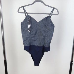 Denim Spandex Bodysuit